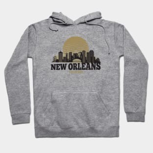 Retro New Orleans, Louisiana Skyline Hoodie